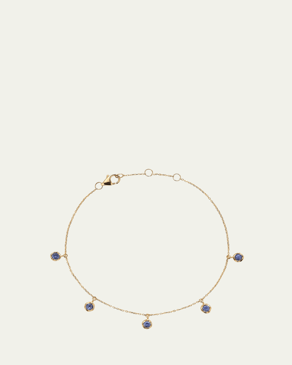 14k Yellow Gold Sapphire Droplet Bracelet